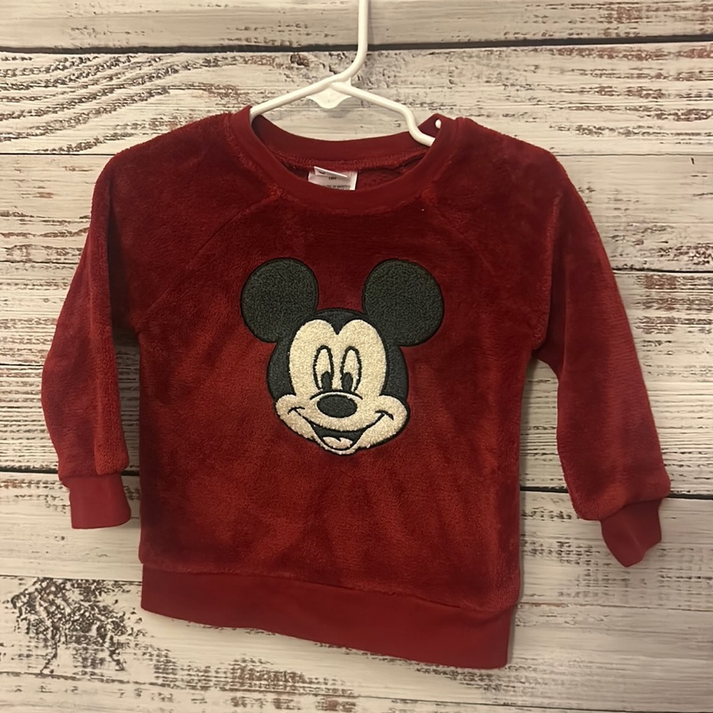 Burgundy Mickey Mouse pullover size 18 months